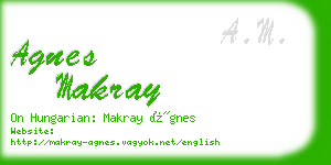 agnes makray business card